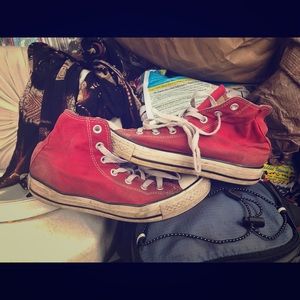 Converse all star red high tops